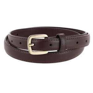 CTM Women's Basic Skinny Leather Dress Belt